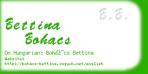 bettina bohacs business card